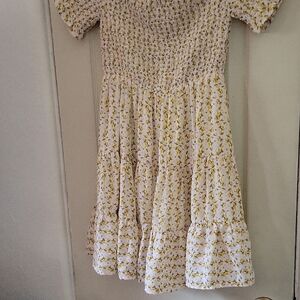 Mi Ami Yellow and White Floral Kids Dress